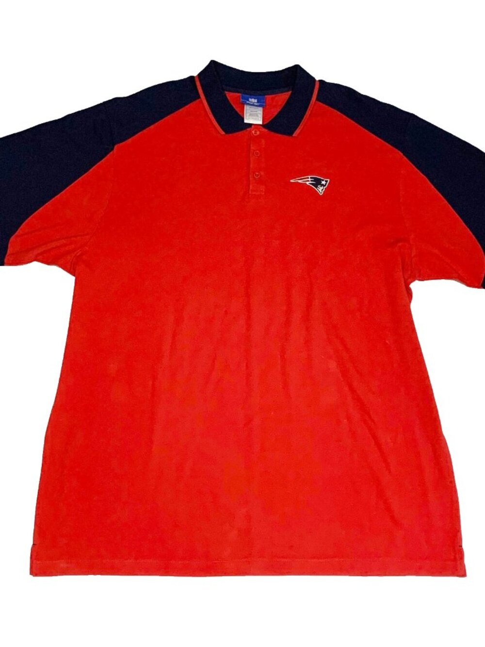 New England Patriots Reebok NFL Polo Shirt 2XL Red Vintage Football Y2K